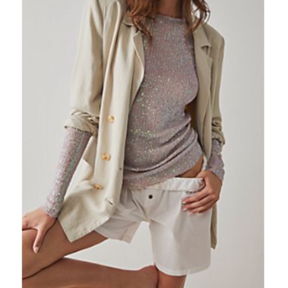 Free People Gold Rush Long Sleeve Top